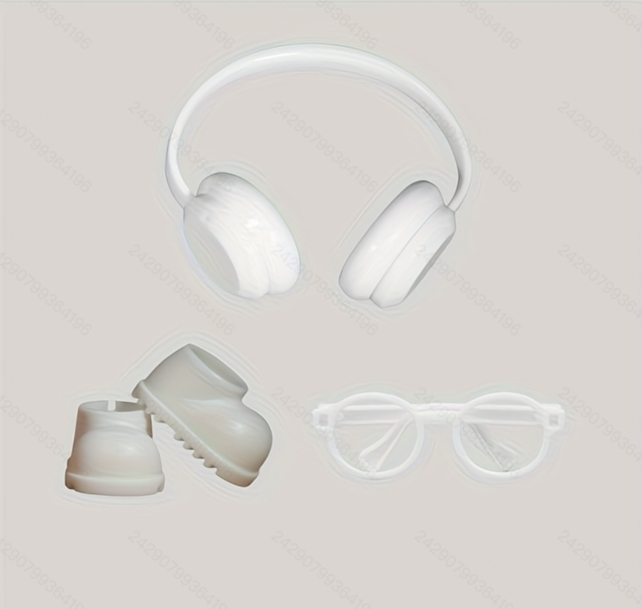 Summer Pink Combination Accessory Set (Shoes+Headphones+Glasses) suitable for cute 17cm canvas design, versatile accessories for doll enthusiasts