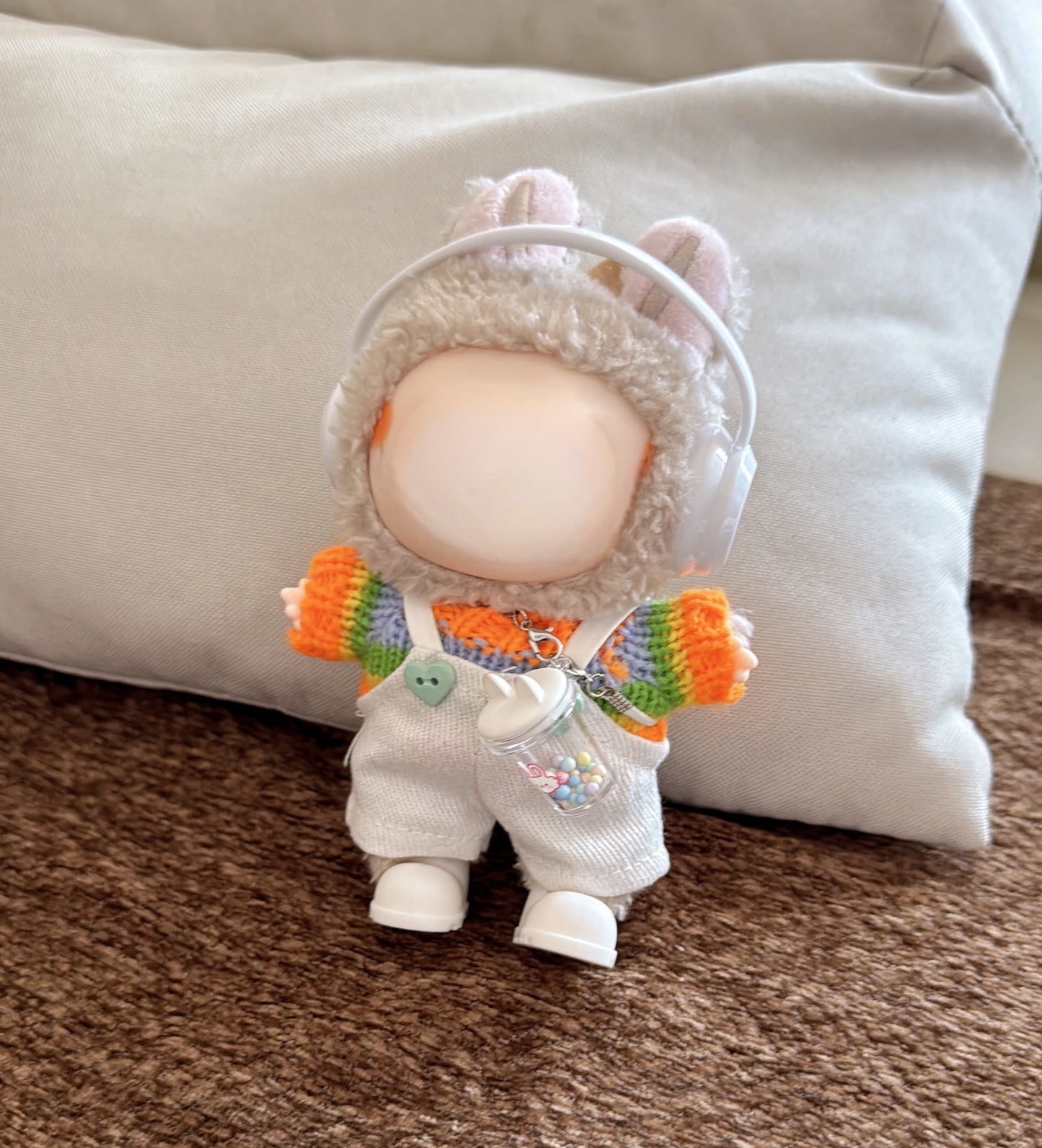 Labubu Orange Sweater Outfit - Snug Plush Toy Costume