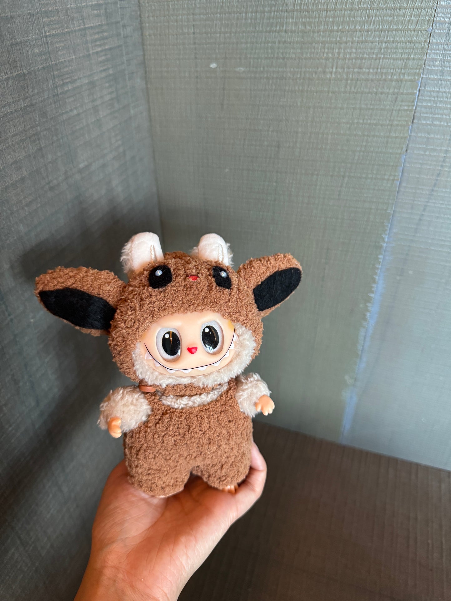Labubu Handmade Costume Set – Brown Cartoon Design with Oversized Ear Hood Embrace the Playfully Unconventional!