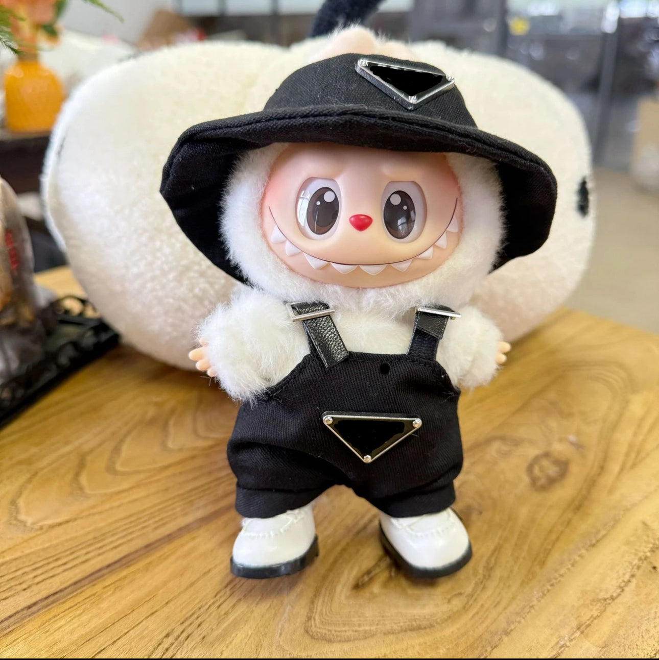 Bubblegum Joy: Dopamine Summer Set (Overalls + Bucket Hat) for 17cm Labubu