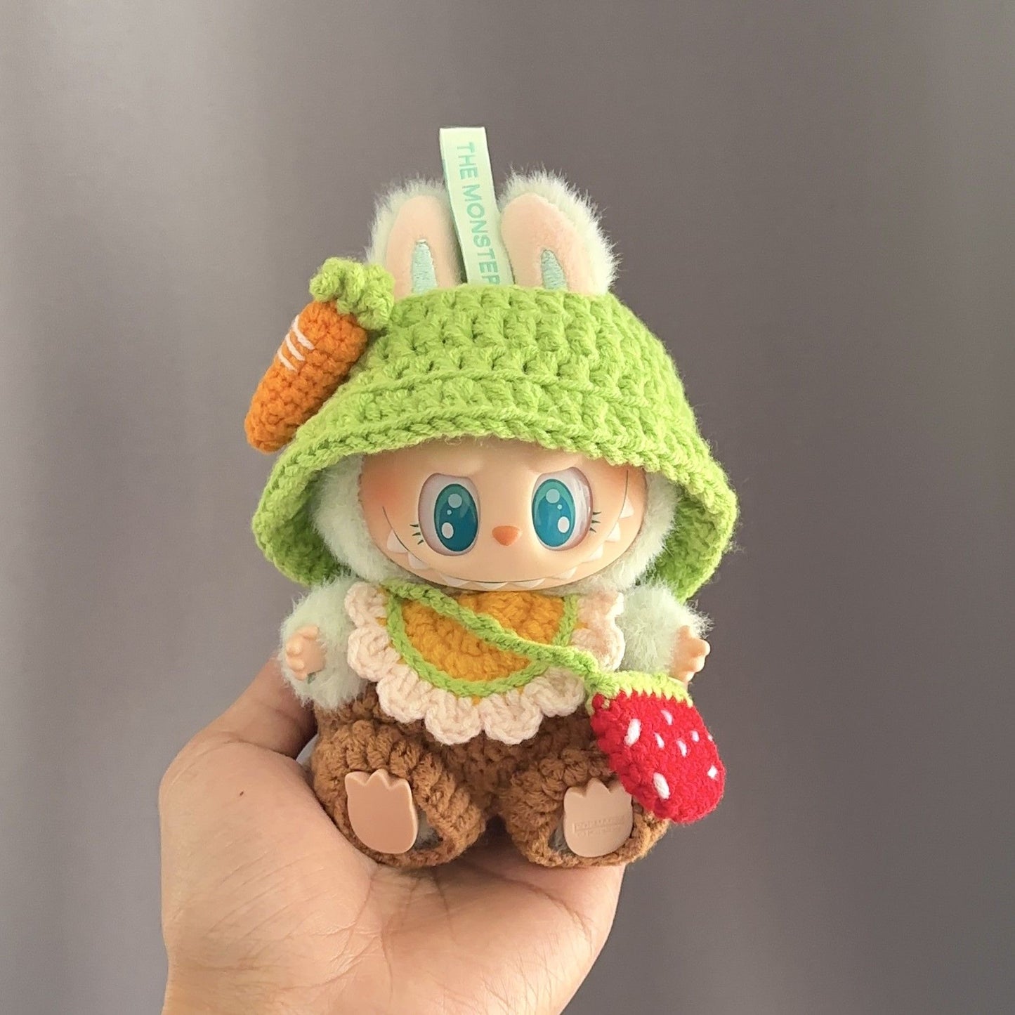 Blossom Cutie Handmade Set for 17cm Labubu - Floral Dress + Hair Clip (Perfect 520/Birthday Gift!)