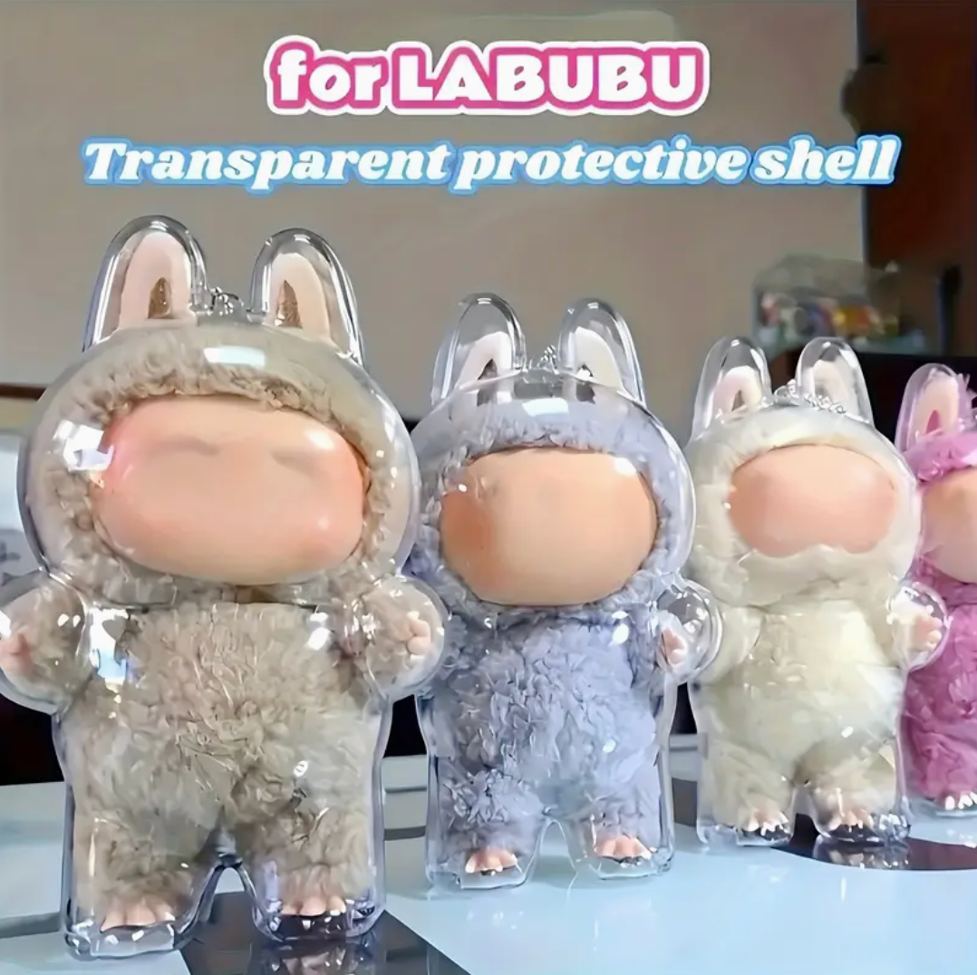 【Dust-Proof & Scratch-Resistant】LABUBU Display Case - Protective Shell for Sitting Pose Labubu Figures (Type B), Collector’s Showcase Box, Cute Storage Case for Home/Office/Bookshelf Decor