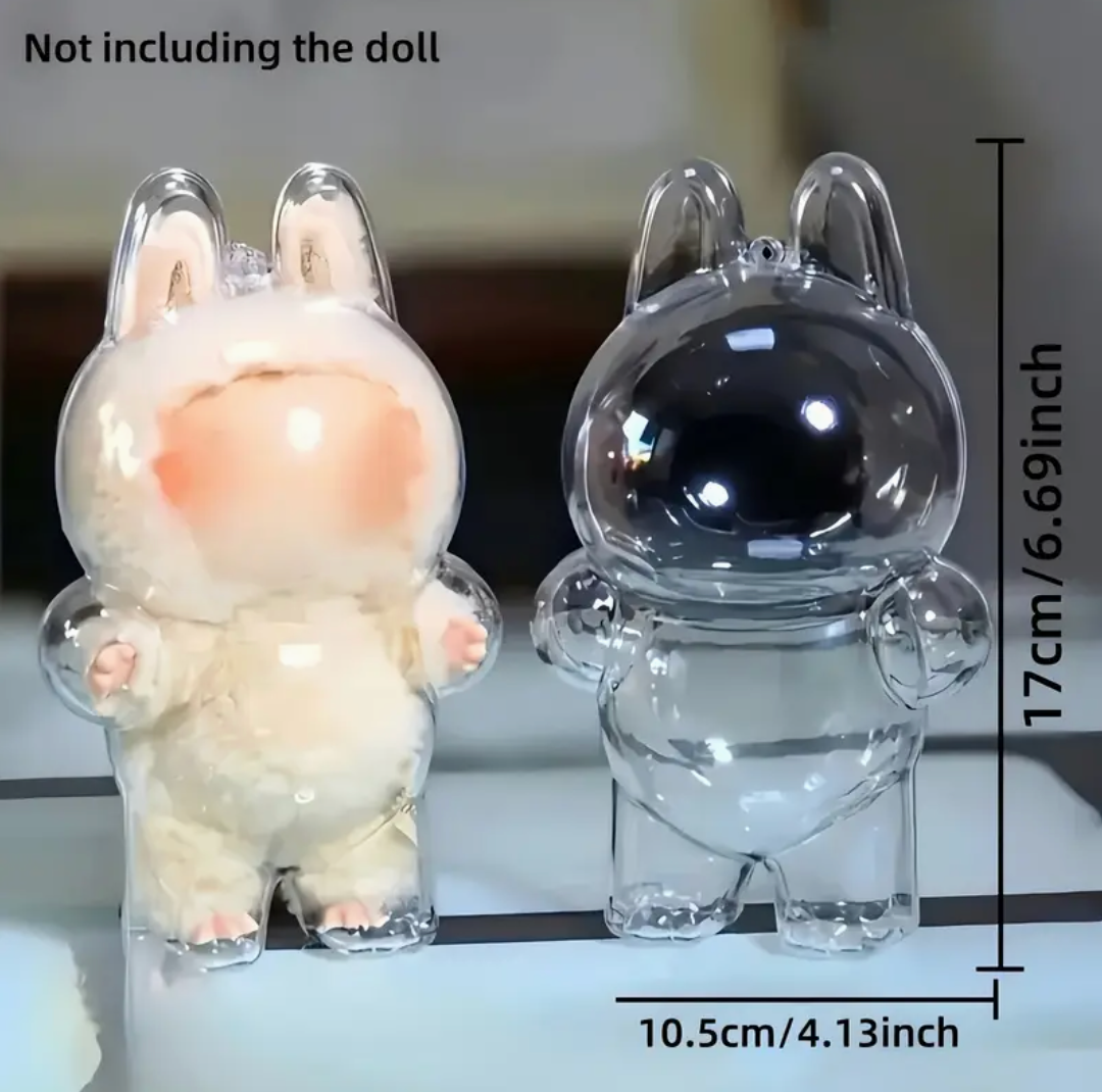 【Dust-Proof & Scratch-Resistant】LABUBU Display Case - Protective Shell for Sitting Pose Labubu Figures (Type B), Collector’s Showcase Box, Cute Storage Case for Home/Office/Bookshelf Decor