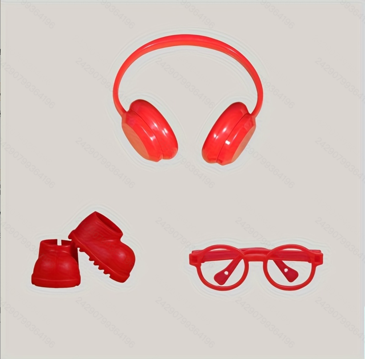 Summer Pink Combination Accessory Set (Shoes+Headphones+Glasses) suitable for cute 17cm canvas design, versatile accessories for doll enthusiasts