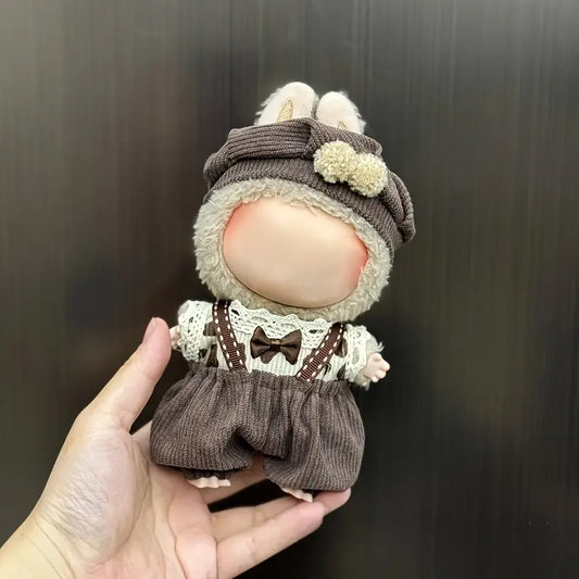 6.69 Inch Doll Clothes - Kawaii Fashion Style Set for 6.69 Inch Doll with Quality Doll Clothes and Accessories - Brown Hat + Brown Bodysuit + Brown Jeans (Without Doll)