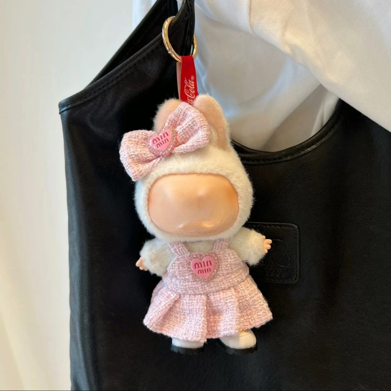 Designer Style For Labubu Doll Dress - Pink Tweed-Look Outfit For 17cm Labubu  Doll Clothes Fashion Dresses Doll Clothes Color Match Sweater Dolls Outfit Accessories