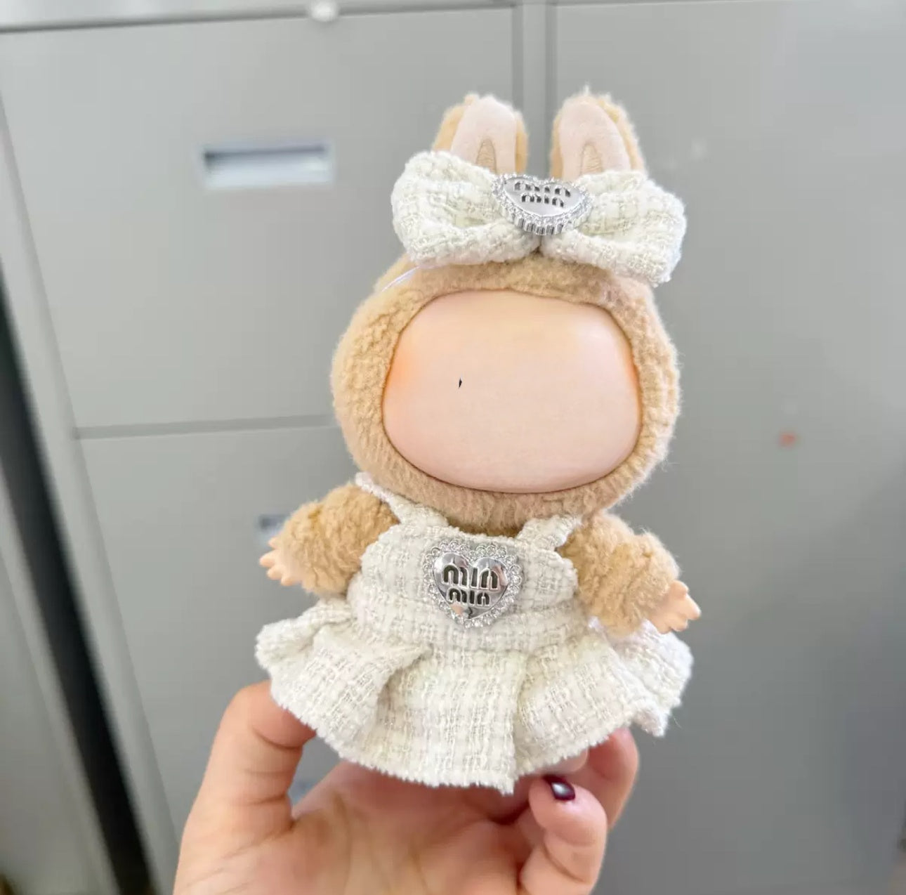 Designer Style For Labubu Doll Dress - Pink Tweed-Look Outfit For 17cm Labubu  Doll Clothes Fashion Dresses Doll Clothes Color Match Sweater Dolls Outfit Accessories