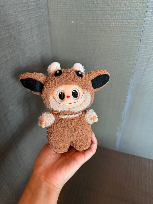 Labubu Handmade Costume Set – Brown Cartoon Design with Oversized Ear Hood  Embrace the Playfully Unconventional!