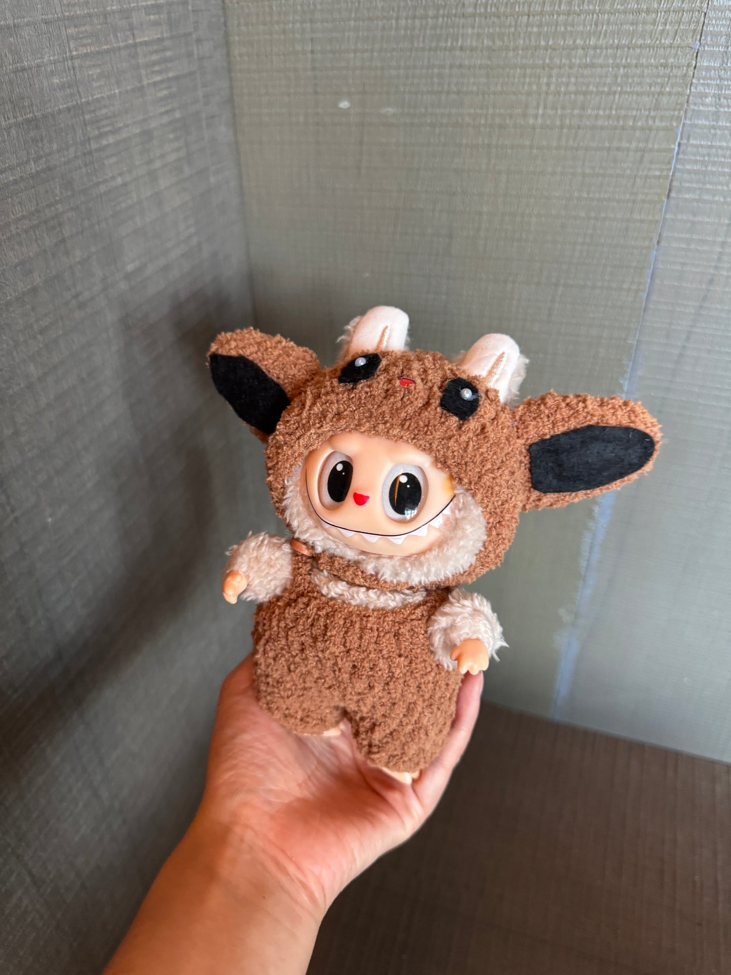 Labubu Handmade Costume Set – Brown Cartoon Design with Oversized Ear Hood  Embrace the Playfully Unconventional!