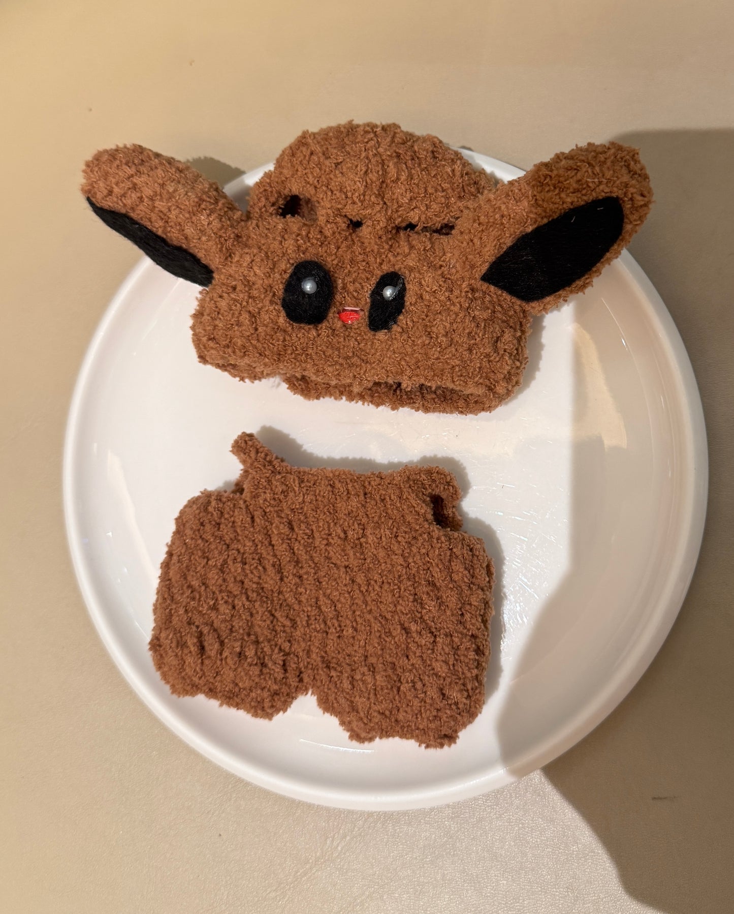 Labubu Handmade Costume Set – Brown Cartoon Design with Oversized Ear Hood  Embrace the Playfully Unconventional!
