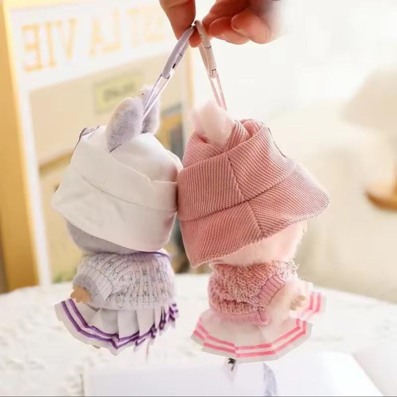 Cute School-Style Sweater & Pleated Skirt Outfit for 17cm Labubu Doll  Adorable Academic Chic for Your Labubu!