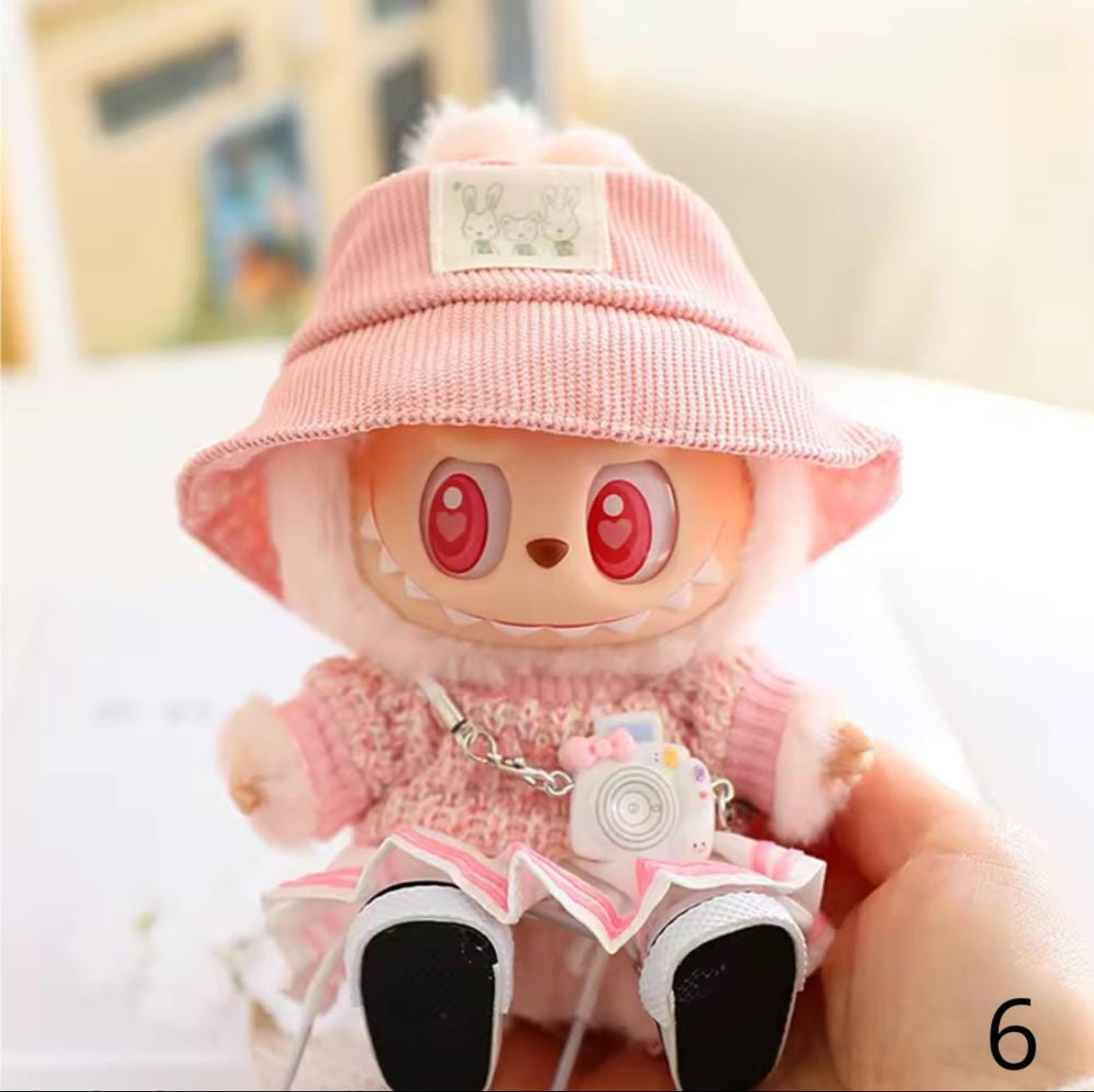 Cute School-Style Sweater & Pleated Skirt Outfit for 17cm Labubu Doll  Adorable Academic Chic for Your Labubu!