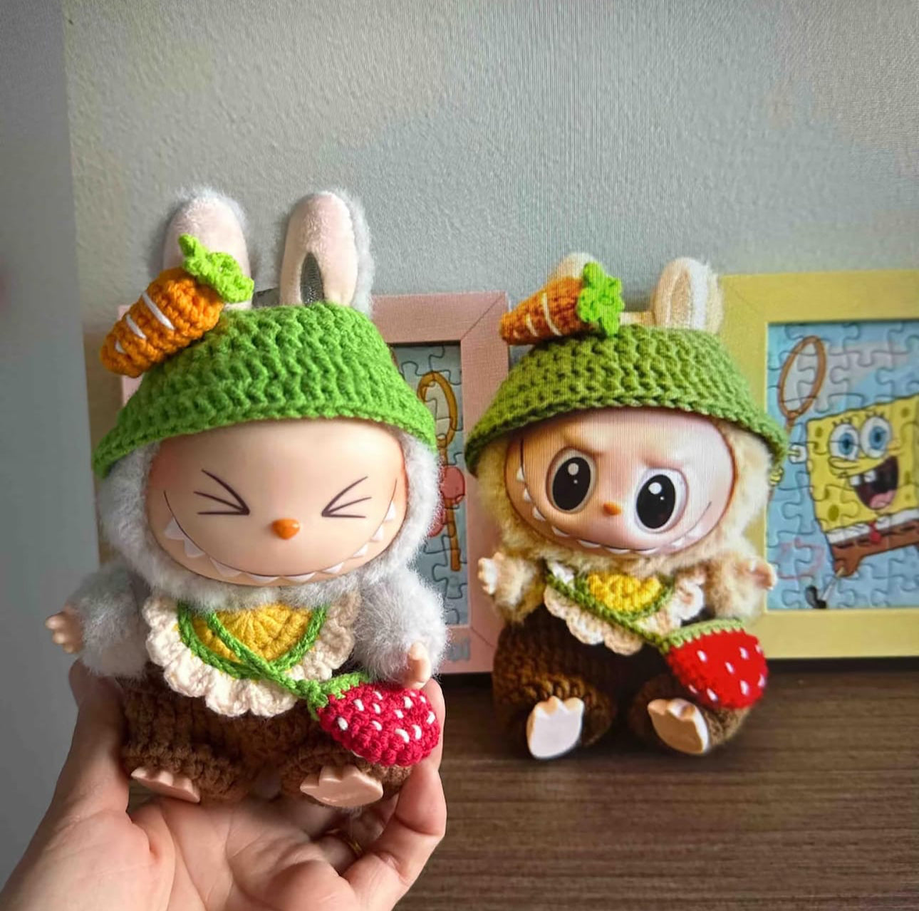 Blossom Cutie Handmade Set for 17cm Labubu - Floral Dress + Hair Clip (Perfect 520/Birthday Gift!)