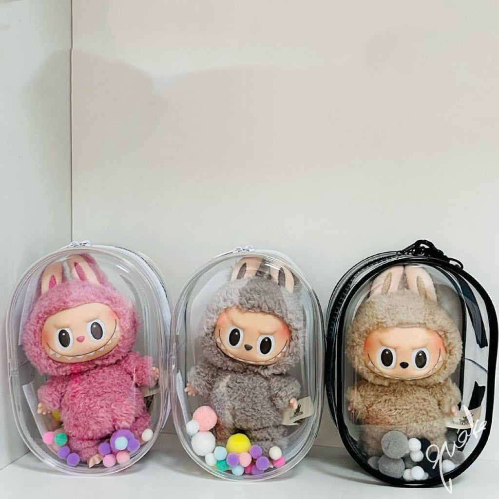 【Dust-Proof & Scratch-Resistant】LABUBU Display Case - Protective Shell for Sitting Pose Labubu Figures (Type B), Collector’s Showcase Box, Cute Storage Case for Home/Office/Bookshelf Decor