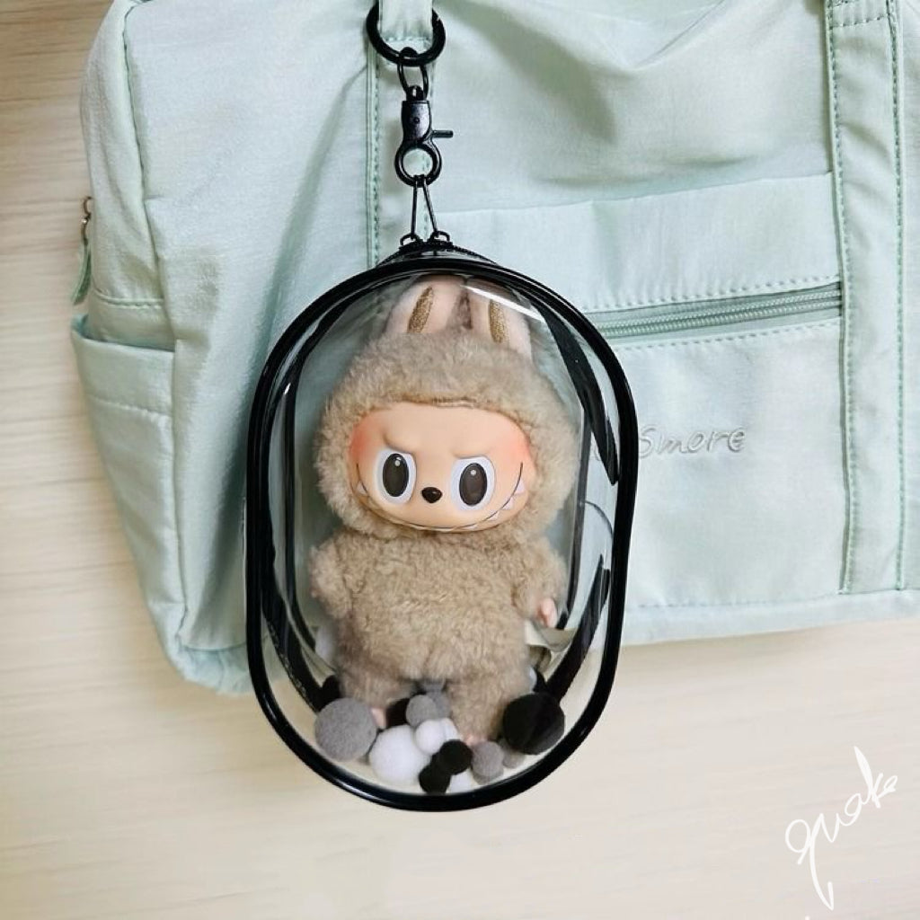 【Dust-Proof & Scratch-Resistant】LABUBU Display Case - Protective Shell for Sitting Pose Labubu Figures (Type B), Collector’s Showcase Box, Cute Storage Case for Home/Office/Bookshelf Decor