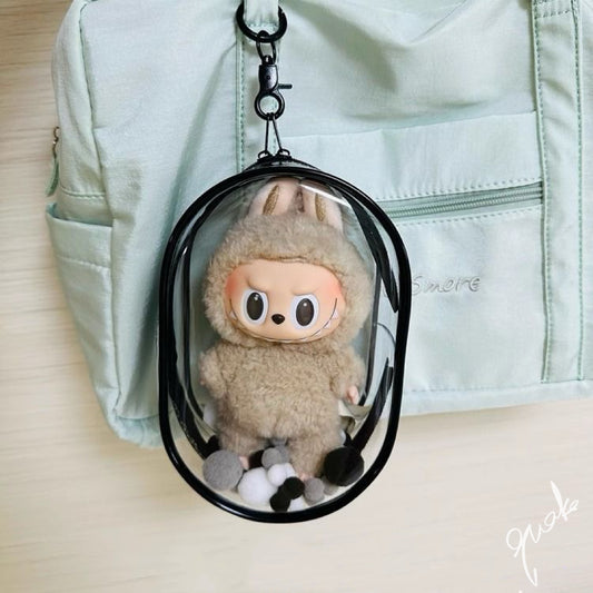 【Dust-Proof & Scratch-Resistant】LABUBU Display Case - Protective Shell for Sitting Pose Labubu Figures (Type B), Collector’s Showcase Box, Cute Storage Case for Home/Office/Bookshelf Decor