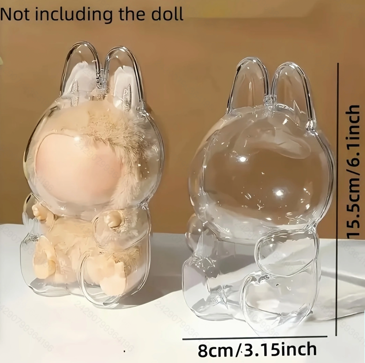 【Dust-Proof & Scratch-Resistant】LABUBU Display Case - Protective Shell for Sitting Pose Labubu Figures (Type B), Collector’s Showcase Box, Cute Storage Case for Home/Office/Bookshelf Decor