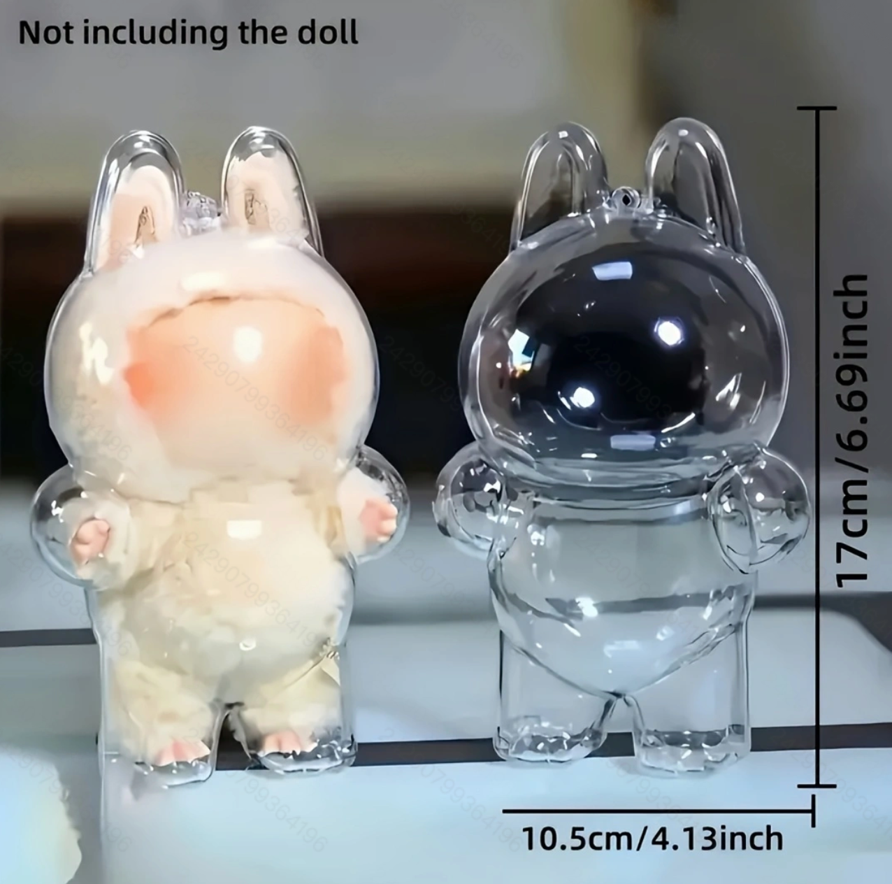 【Dust-Proof & Scratch-Resistant】LABUBU Display Case - Protective Shell for Sitting Pose Labubu Figures (Type B), Collector’s Showcase Box, Cute Storage Case for Home/Office/Bookshelf Decor